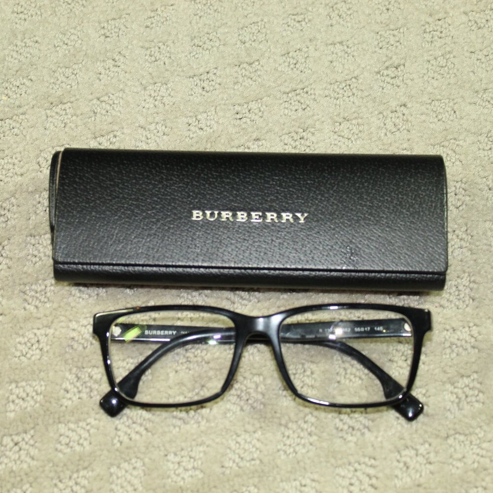 Burberry B2320 3862 Black Rectangular Acetate Glasses FRAMES w Case